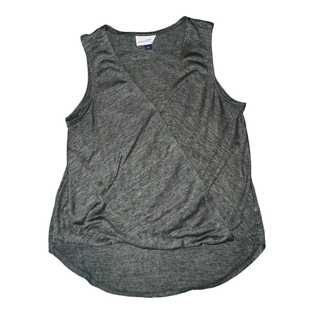 UNIVERSAL THREAD Womens Olive Green Sleeveless Faux Wrap Top Sz S
